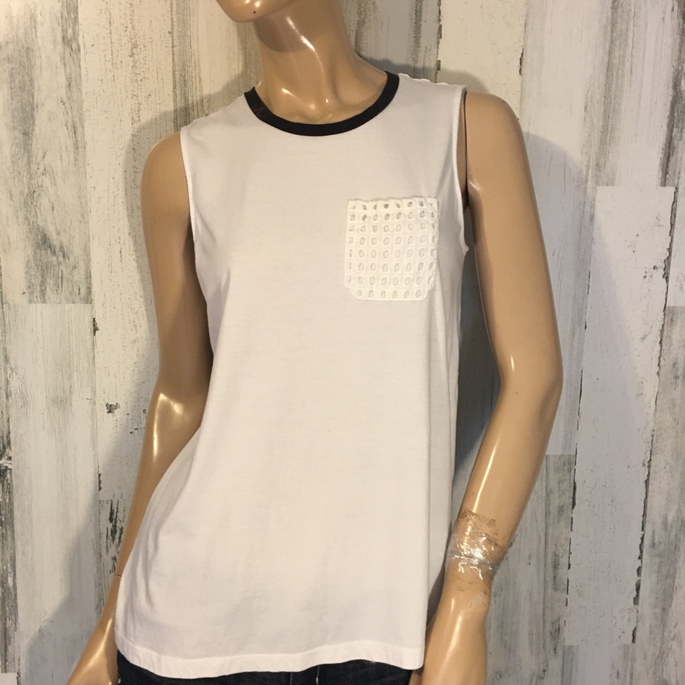 #N42 Lg - Large - Reed Simple White Muscle Tee
